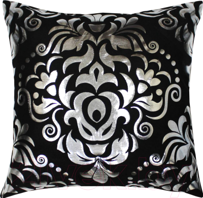 Подушка декоративная MATEX Luxury Дамаск / 13-761 (серебристый/черный)