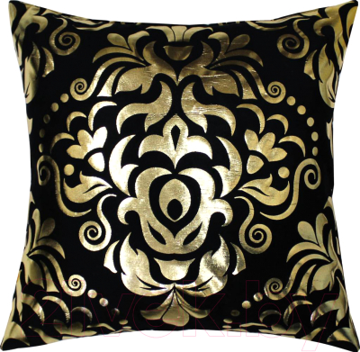 Подушка декоративная MATEX Luxury Дамаск / 13-778 (золото/черный)