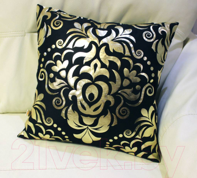 Подушка декоративная MATEX Luxury Дамаск / 13-778 (золото/черный)