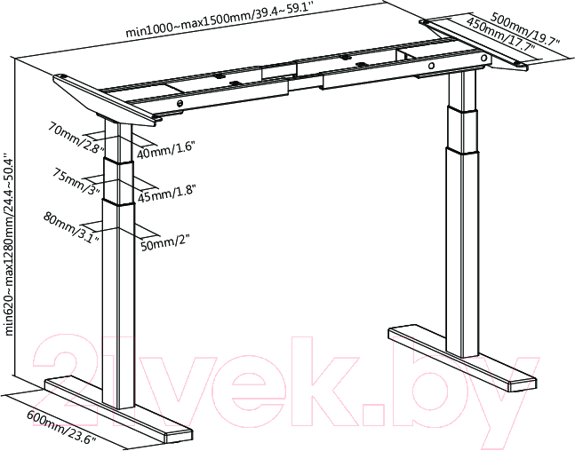 Письменный стол Smartstol 120x80x3.6 (белый)