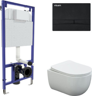 

Унитаз подвесной с инсталляцией, Ventas Rimless + Visam Slim 525 / EX-043344