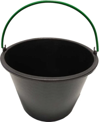 Ведро строительное RV Plast Премиум с обрезиненной ручкой 0204 (12л, хаки/красный) - 