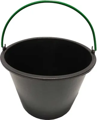 Ведро строительное RV Plast Премиум с обрезиненной ручкой 0212 (20л, хаки/красный) - 