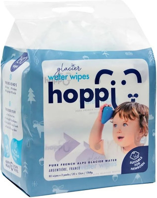 Влажные салфетки детские Hoppi С ледниковой водой / HB-010 (2x80шт) - 