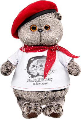 

Мягкая игрушка, Басик в футболке с принтом Плюшевая революция / Ks22-074