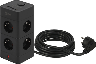Сетевой фильтр ЭРА TWR-8es-1.5m-4USB-B / Б0069072