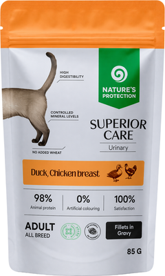 Влажный ветеринарный корм для кошек Nature's Protection SC Urinary Grain Free Утка, куриная грудка, клюква / NPSC47909