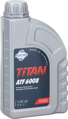 Жидкость гидравлическая Fuchs Titan ATF 6008 / 601376603 (1л, жёлто-зелёная)