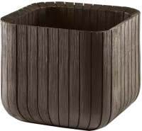 Кашпо Keter Wood Look Cube Planter L / 229533 (коричневый) - 