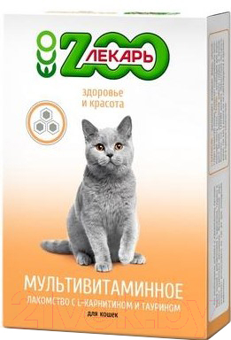 Витамины для животных Zooлекарь Здоровье и красота для кошек (90таб)