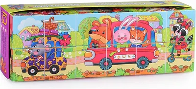 

Развивающий игровой набор, IQ кубики в поддончике длинные. Путешествие с ветерком 5+