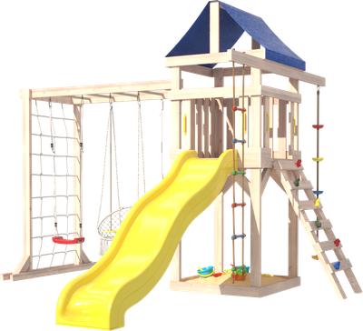 

Игровой комплекс, Fun Land с сеткой стенкой и плетенным креслом ДНПМ-4