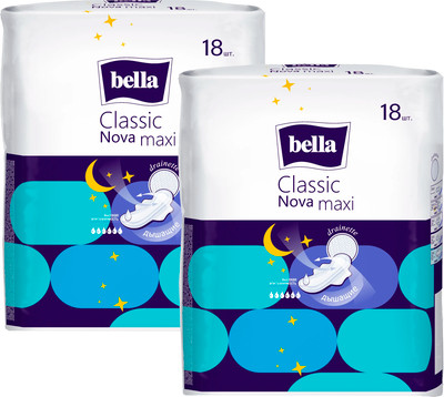 Прокладки гигиенические Bella Classic Nova Maxi Drainette (2x18шт) - 