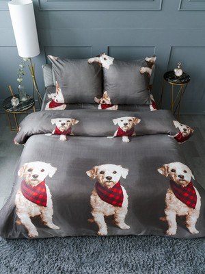 

Комплект постельного белья, Евро Щенок с шарфиком