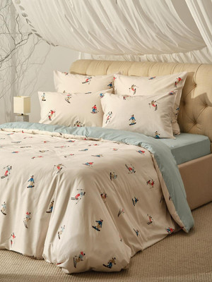 

Комплект постельного белья, Лыжники 1.5сп 70x70 / 20020-1+20022-2