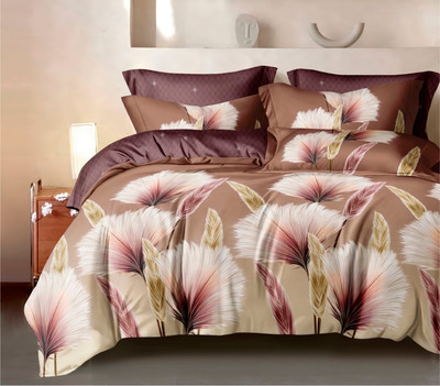 Комплект постельного белья Luxsonia Колоски Поплин Евро 70x70 / Ви28-0351/220 (на резинке) - 