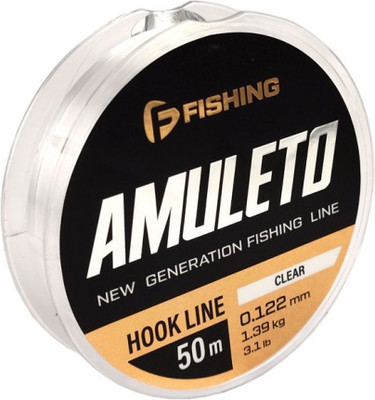 

Леска монофильная, Amuleto Hook Line Clear 50м 0.122мм 1.39кг 3.1lb / FAMC-0122