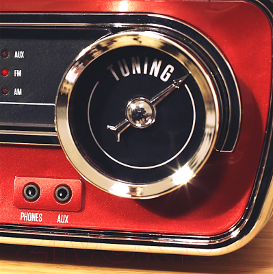 Проигрыватель виниловых пластинок iON Mustang LP (с радио, красный)