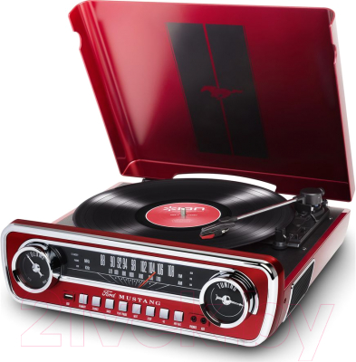 Проигрыватель виниловых пластинок iON Mustang LP (с радио, красный)
