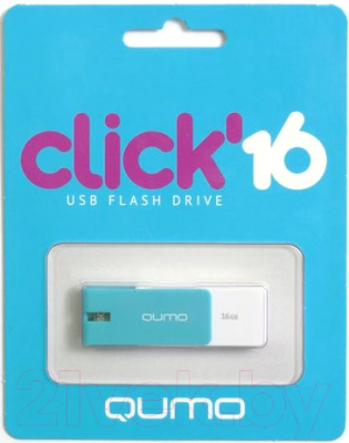 Usb flash накопитель Qumo Click 16GB 2.0 Azure / QM16GUD-CLK