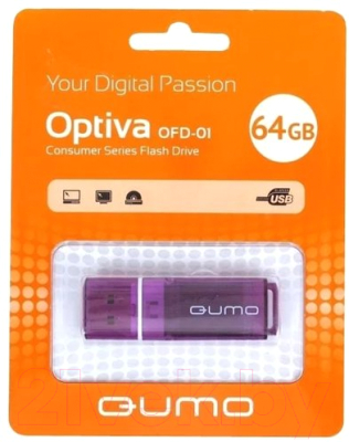 Usb flash накопитель Qumo Optiva 01 64GB 2.0 Violet / QM64GUD-OP1
