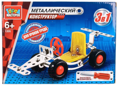 

Конструктор Город мастеров, Машинка 3 в 1 / VV-1205-R