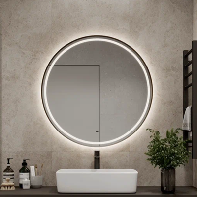 

Зеркало, Tior Black LED D90