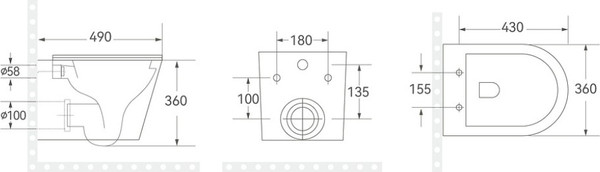 Купить Унитаз подвесной Saniteco Rimless R-201W  