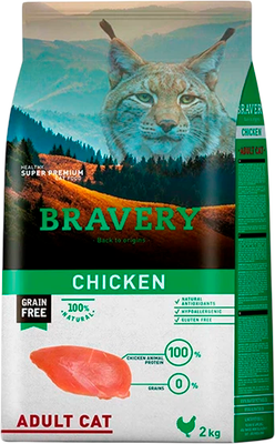 Сухой корм для кошек BRAVERY Монопротеиновый беззерновой с курицей