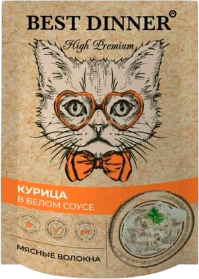 

Влажный корм для кошек, High Premium Курица в белом соусе
