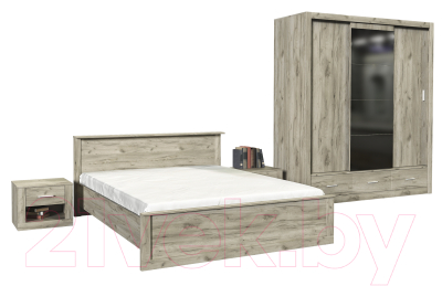 Комплект мебели для спальни Интерлиния Лима-3 (без основания,дуб серый)