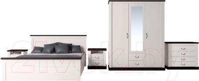 Комплект мебели для спальни Интерлиния Тауэр-10 (вудлайн/дуб венге)