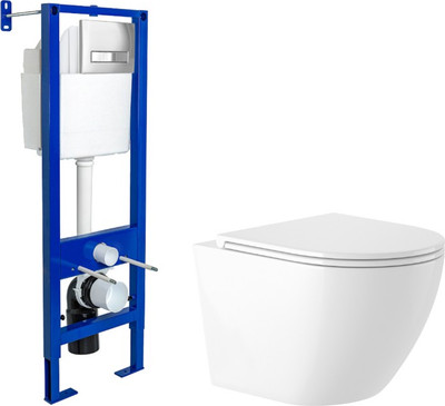 

Унитаз подвесной с инсталляцией, KW-9003W Rimles + Berges Atom Line 410 040338