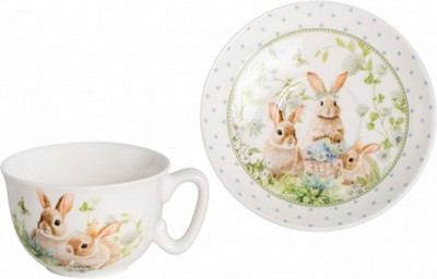 

Чашка с блюдцем, Зайчики в цветах GC2609