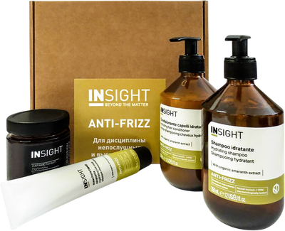 Набор косметики для волос Insight Anti-Frizz Шампунь+Кондиционер+Маска+Свеча (350мл+350мл+75мл+200мл) - 