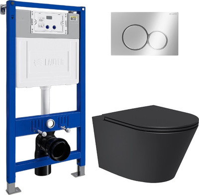 

Унитаз подвесной с инсталляцией, Longer 2110822B + 21901001