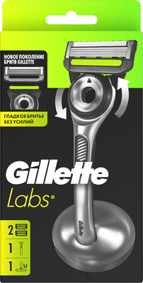 Бритвенный станок Gillette Labs с 2 сменными кассетами - 