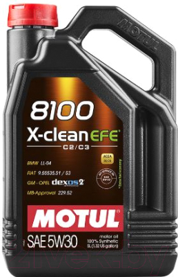 Моторное масло Motul 8100 X-Clean EFE 5W30 / 107206 (5л)