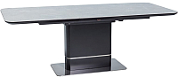 Обеденный стол Signal Pallas Ceramic 160 (серый мрамор/черный матовый) - 