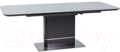 Обеденный стол Signal Pallas Ceramic 160 (серый мрамор/черный матовый)