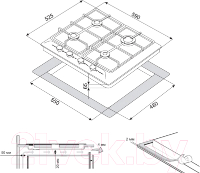 Комплект встраиваемой техники ZORG BE10 LD WH + BP1 FD BL