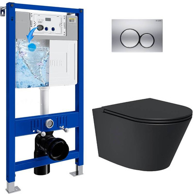 

Унитаз подвесной с инсталляцией, Longer 2110822B + 21901002