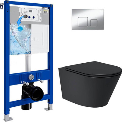 

Унитаз подвесной с инсталляцией, Longer 2110822B + 21901002