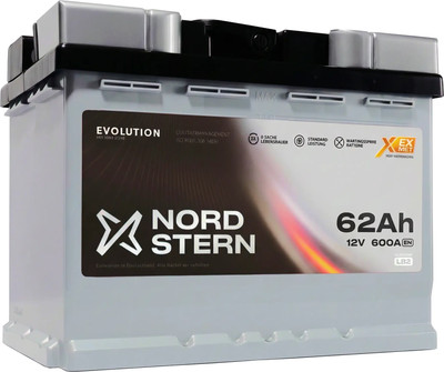 Автомобильный аккумулятор Nord Stern Evolution R+ / NS620S