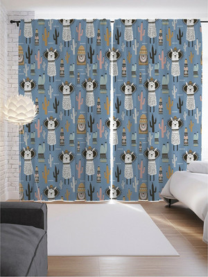 

Комплект штор, Милые ламы среди кактусов / p_59449