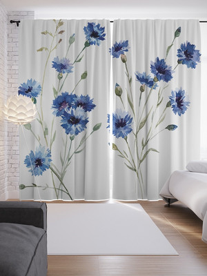 

Комплект штор, Фон с васильками / p_62523