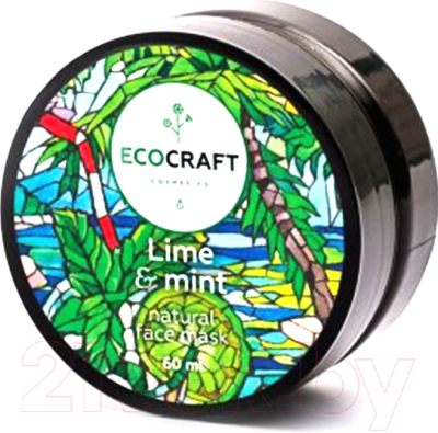 

Маска для лица кремовая EcoCraft, Лайм и мята моментальная моделирующая