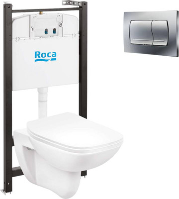 Инсталляция с унитазом подвесным Roca Debba 893104970 + 8901150B2 (с кнопкой) - 