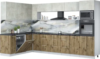 

Кухонный гарнитур, Мила Лайт 1.896х3.38-2