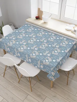 

Скатерть, Кролики, деревья и снежинки / tc_103078